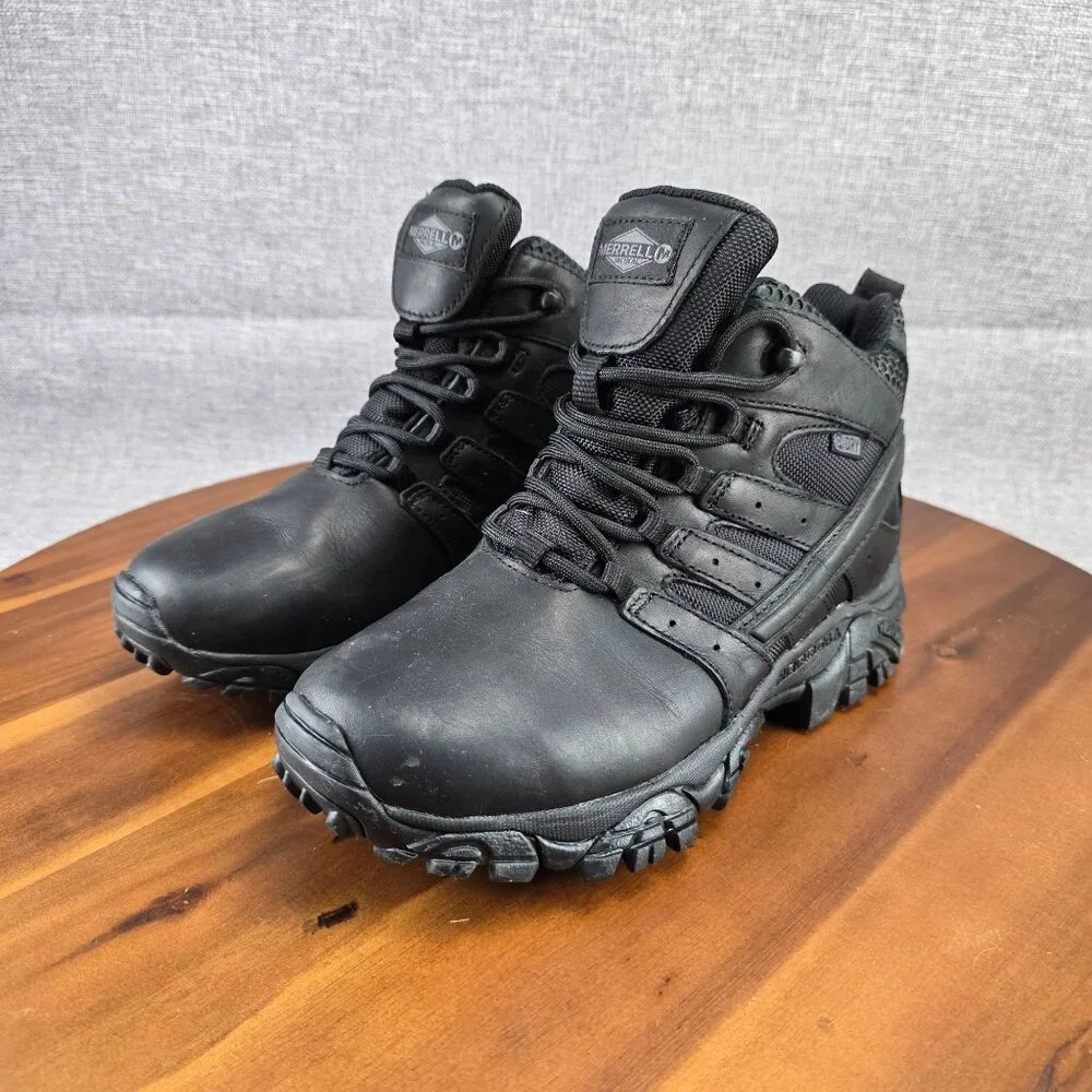 Merrell‎ Mens 7M Lace-Up Leather Hiking Boots Black